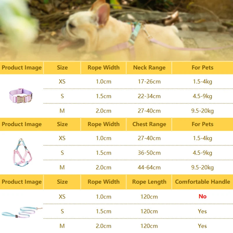 Pet Shop All Bulldog Frances Puppy Choker Collar Dog Leash Breastplates Lead Set Harness No Pull Pets Accessories for Small Dogs