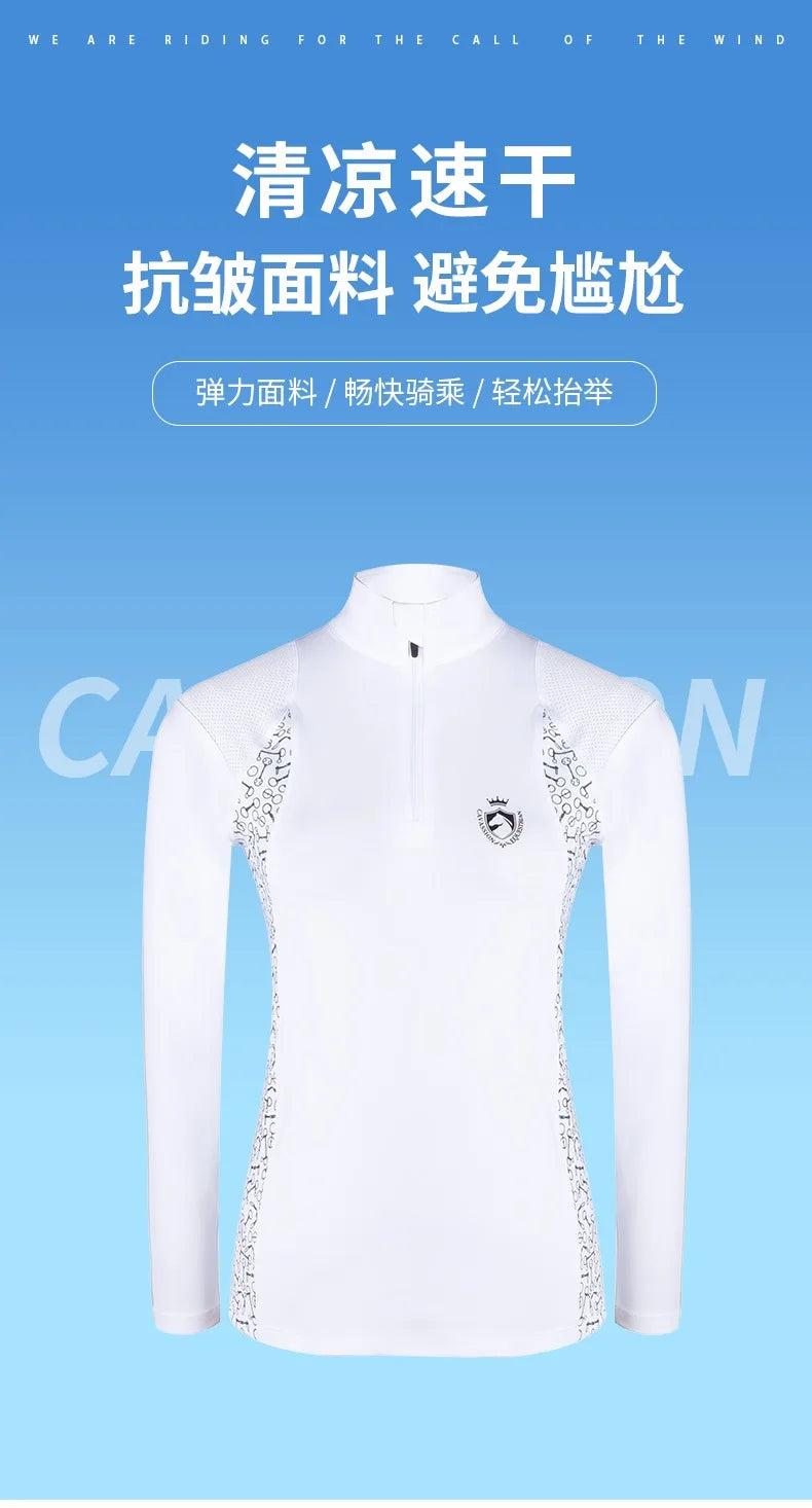 cavassion equestrian long sleeve T shirt riding horse competition horse riding equestrian euipments