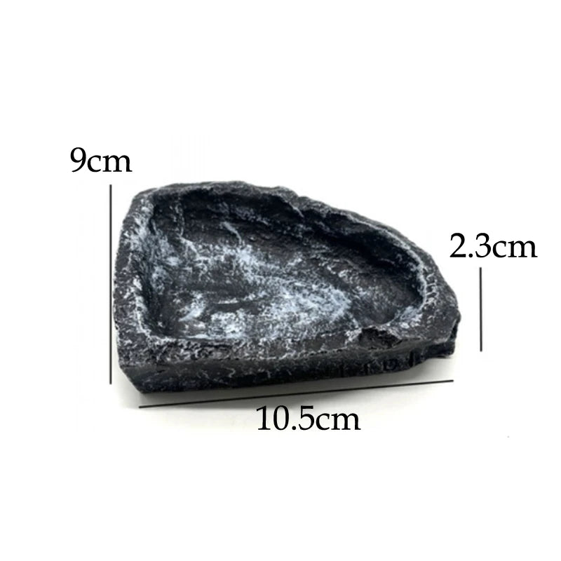 Imitation Stone Bowl Reptile Pet Feeding And Water Bowls Safe And Durable Ideal For Bearded Dragons And Other Small Reptiles