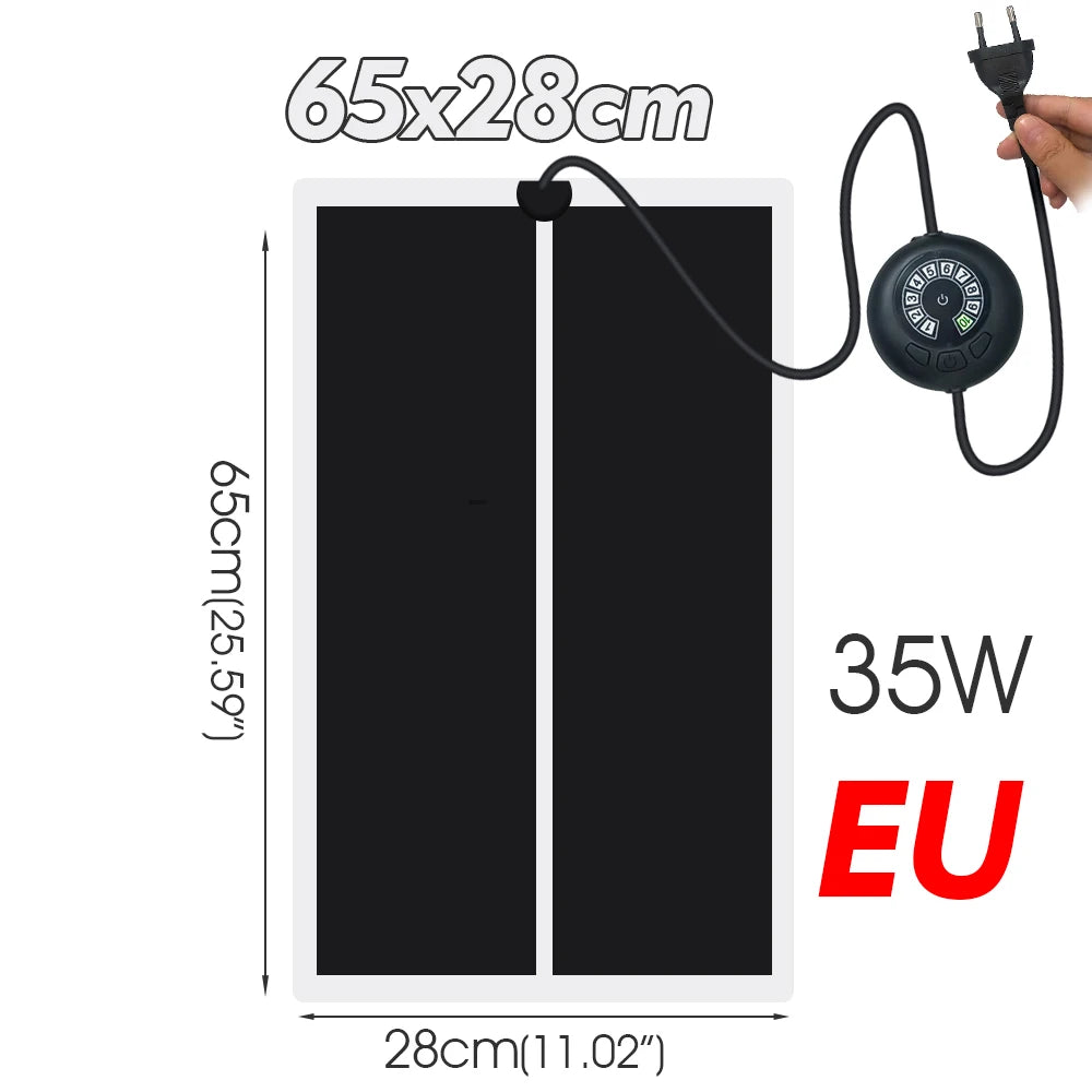 EU/US/UK/AU Farm Reptiles Heating Mat with Temperature Controller forTerrarium Climbing Pet Warm Heat Pad 7-Levels 2/4/8H Timing