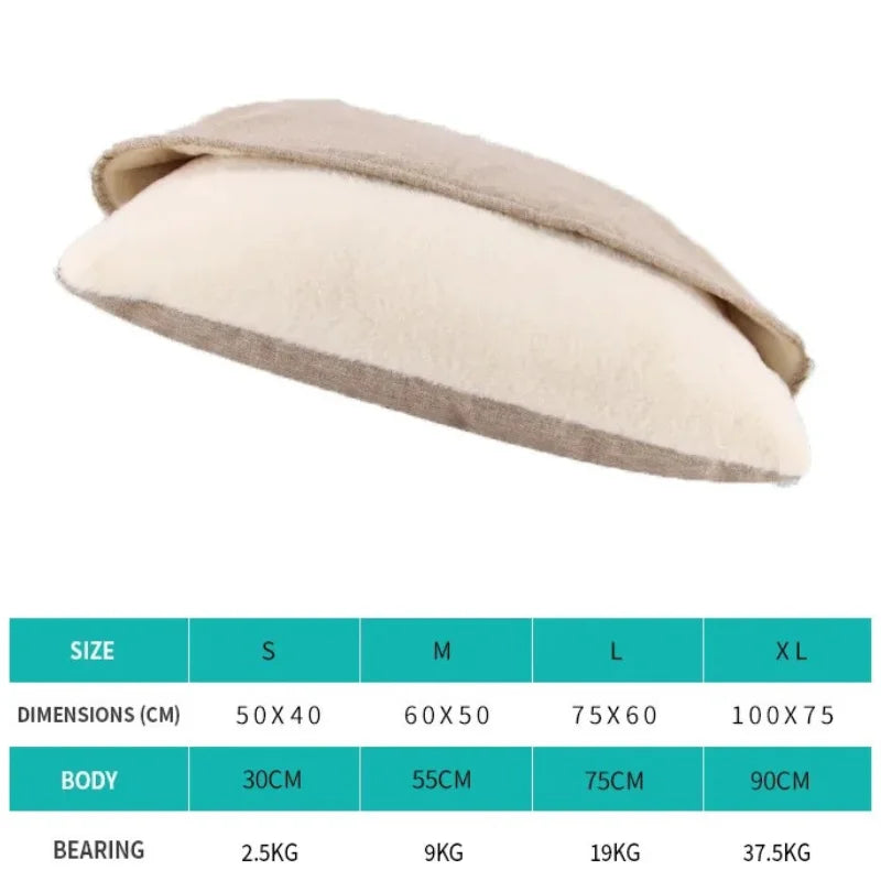 for Large Pet Sleeping Bag Pet Bed Dogs Kennel Winter Warm Removable Washable Bite-resistant PuppySofa Cushion Plush Cat Mat