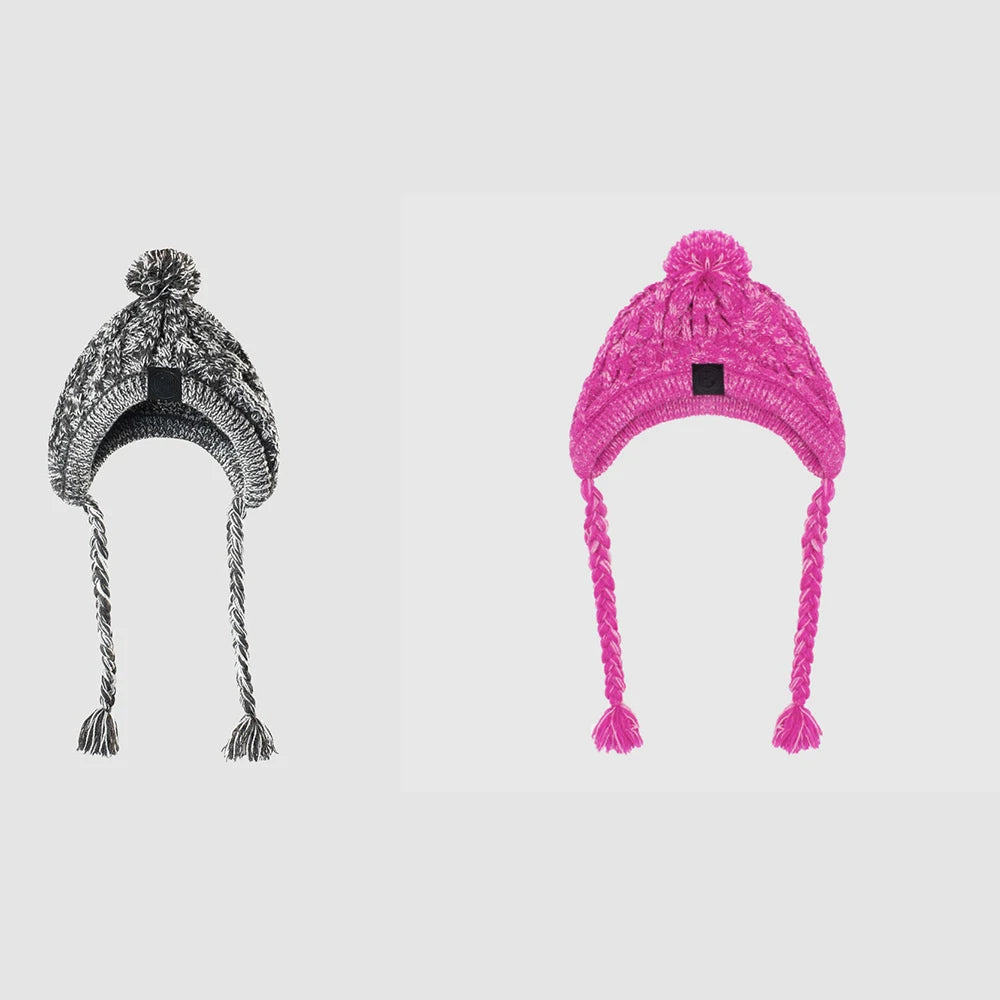 Dualpet Warm Dog Hats Knitting Windproof Hat for Dogs Cats French Bulldog Chihuahua Winter Fluffy Ball Cap Pet Accessories S M L