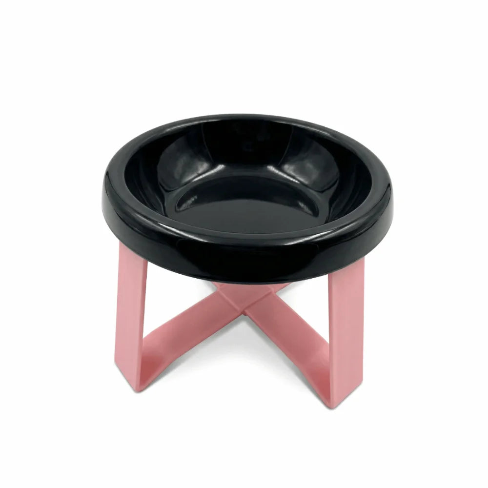 Pet Supplies Large Diameter Elevated Cat Bowl Anti-knock Anti-leakage High Foot Bowl Anti-spill Anti-choke Water Bowl Indoor Use