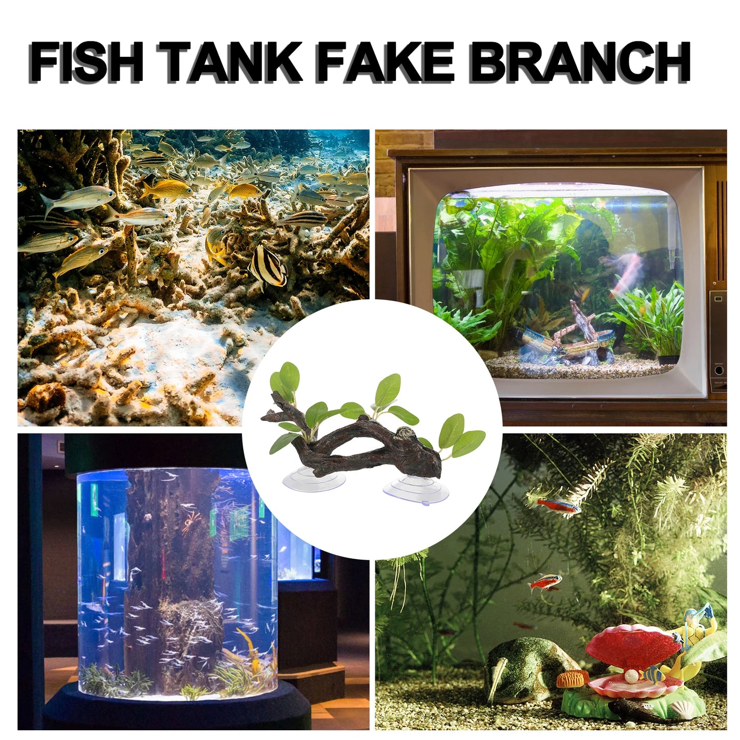 Reptile Accessories for Habitat Simulated Resin Branches Animal Fish Lizard Tank Aquarium Decor Accessories Habitat Container