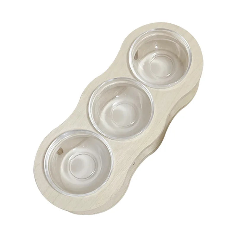 Pet Supplies Elevated Feeding Water Food Non Spill Dog and Cat Bowls Feeders with Wooden Stand