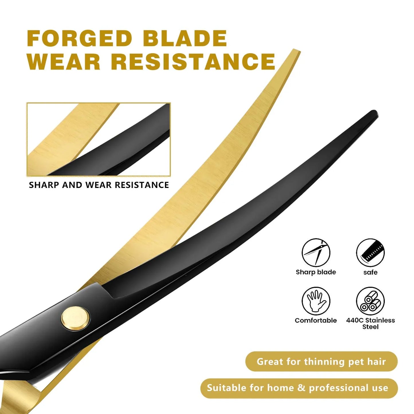7.5" Professional Pet Curved Scissors Dog Curved Grooming Scissors For Dog&Cat Curved Shear As Dog Supplies Equipment