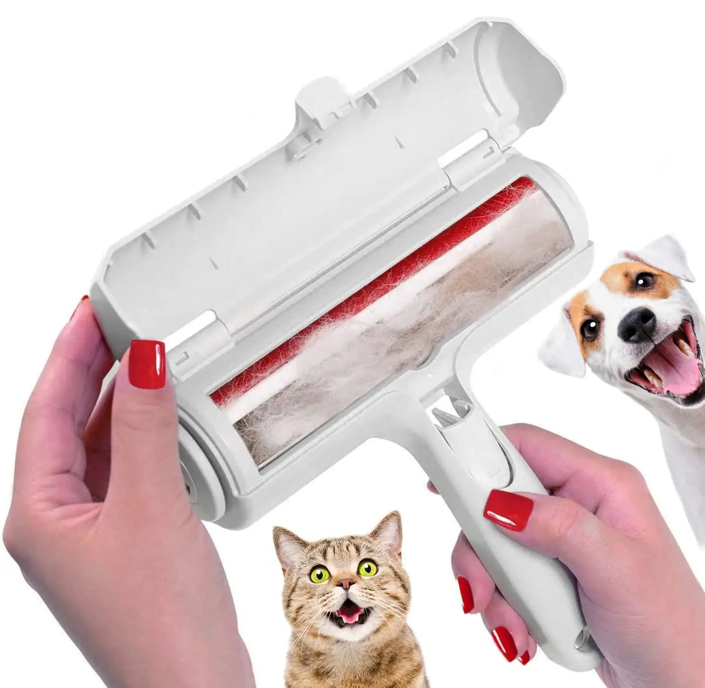 Pet Hair Remover Roller With Self Cleaning Base For Dog And Cat Fur Efficient Furniture Hair Removal Tool