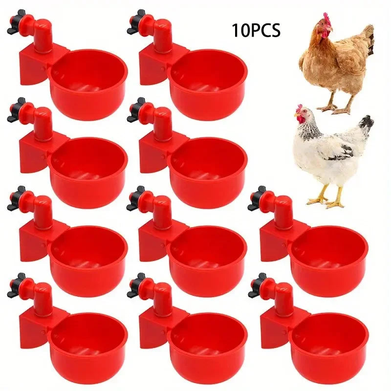 10/20 Pcs Chicken Drinking Bowl Poultry Automatic Water Dispenser Pigeon Small Chick Feeding Bowl Chicken Coop Water Dispenser