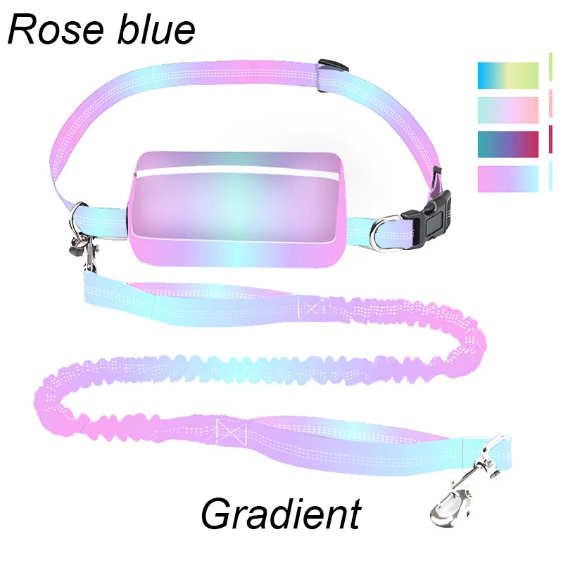 Multifunctional Sports Waist Bag Extended Hand Free Leash Adjustable for dog walking and leash pet running leash with waist bag