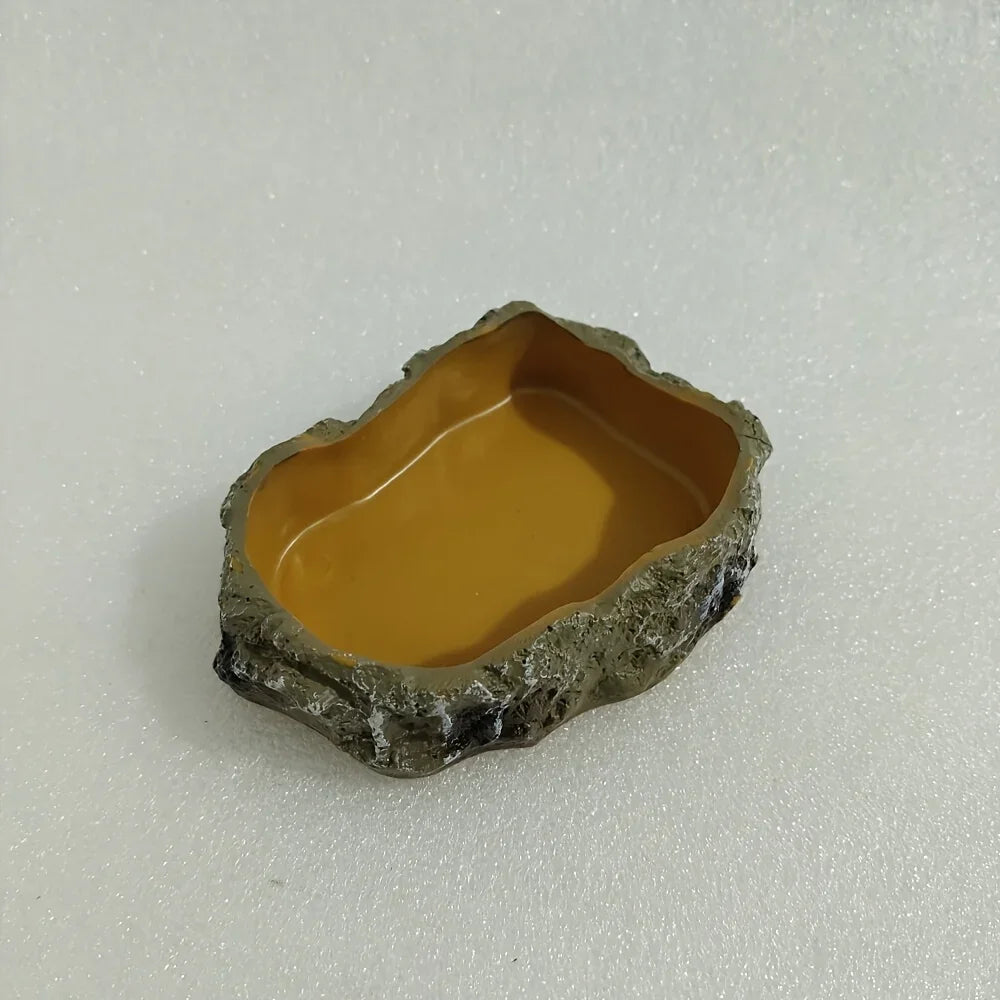 1PC Reptile Water Bowls Terrarium Plate Reptile Feeder Amphibian Feeding Bowl for Frog Chameleon Tortoise Bearded Dragon Turtle