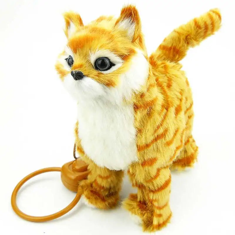 Electronic Cat Robot Dog Toy Electronic Plush Animal Pet Toy Singing Songs Walk Mew Leash Kitten Toys For Children Birthday Gift
